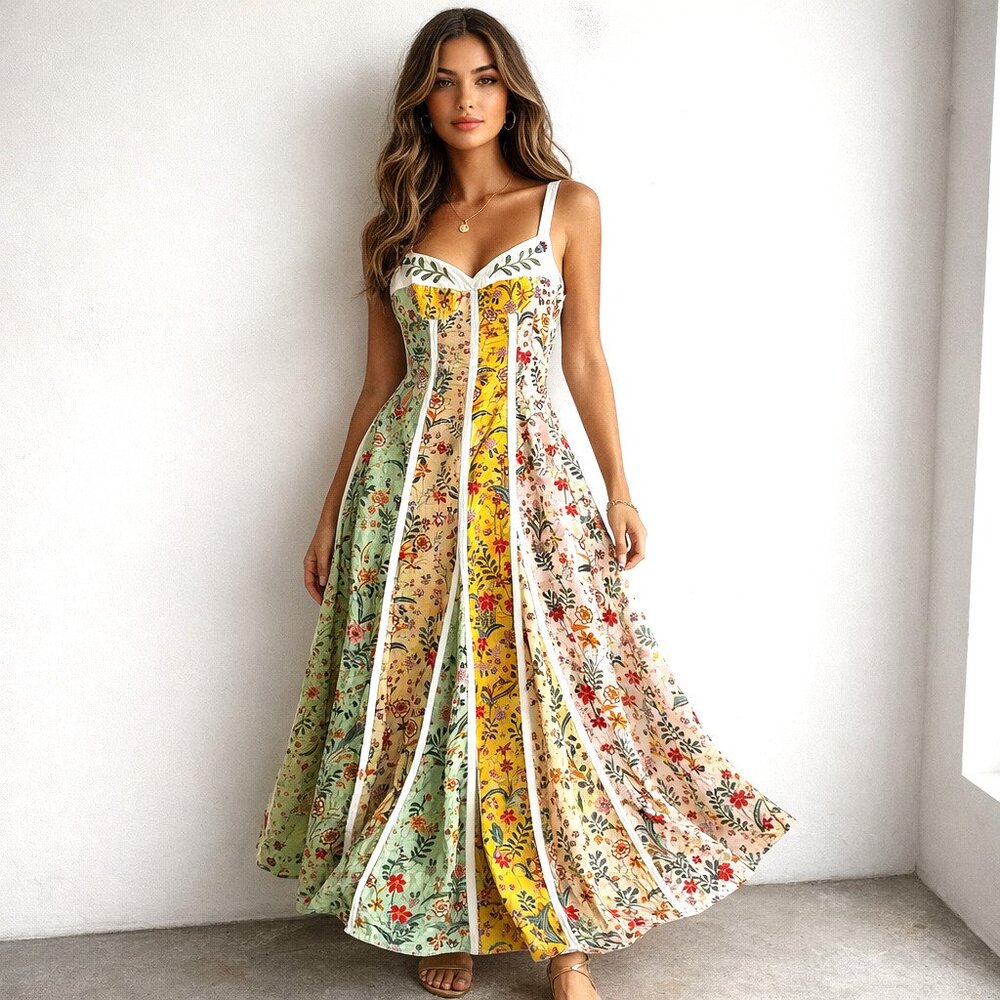 Christian Lacroix Linen Blend Embroidered Midi Summer Dress 4